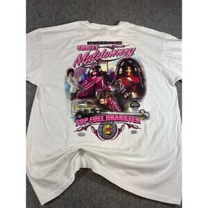 Shirley Muldowney Shirt Mens White NHRA Drag Racing Top Fuel Dragster Tee XL NWT